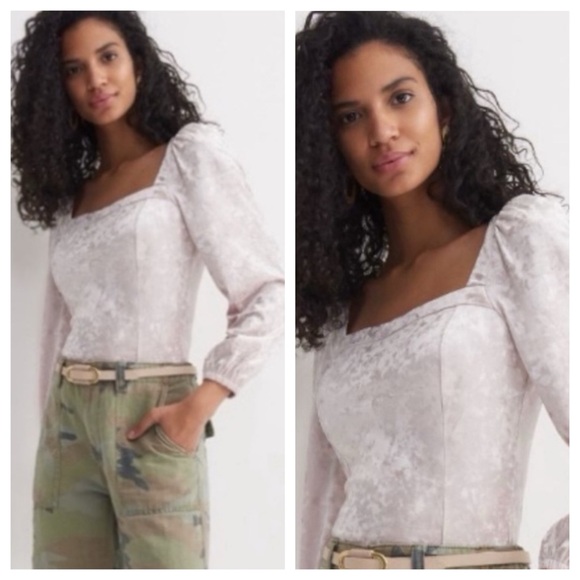 NWT Antropologie Jessima Fitted Elegant Velvet Long Sleeve Top, L - Picture 3 of 12